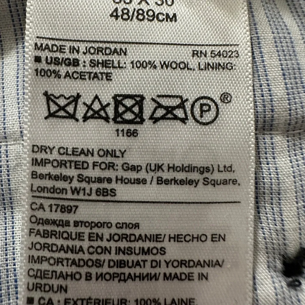 Banana Republic Mens 33x30 Slim Fit Navy Blue 100% Wool Dress‎ Pants Trousers